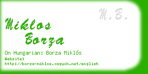 miklos borza business card
