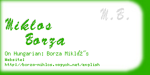 miklos borza business card